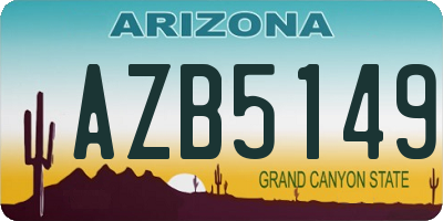AZ license plate AZB5149