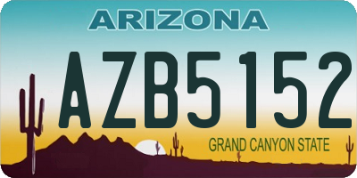 AZ license plate AZB5152