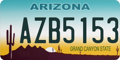 AZ license plate AZB5153