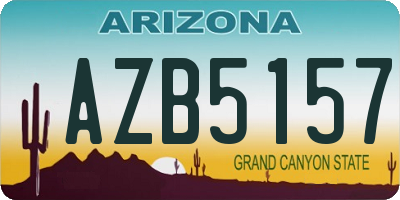 AZ license plate AZB5157