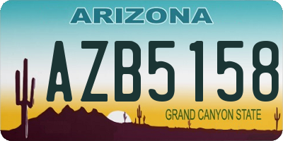 AZ license plate AZB5158