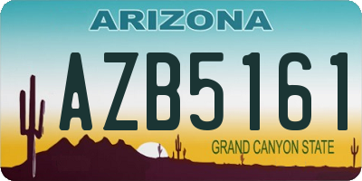 AZ license plate AZB5161