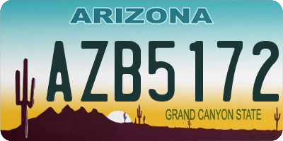 AZ license plate AZB5172