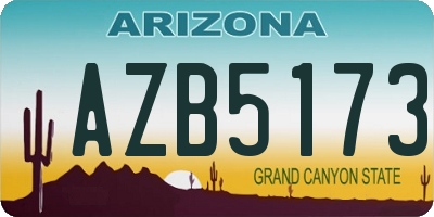 AZ license plate AZB5173
