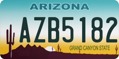 AZ license plate AZB5182