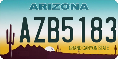 AZ license plate AZB5183