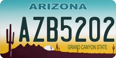 AZ license plate AZB5202
