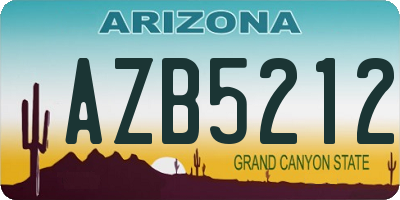 AZ license plate AZB5212
