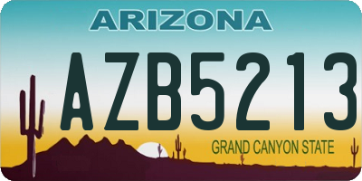 AZ license plate AZB5213