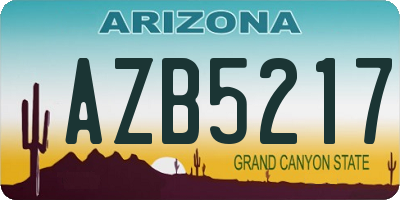 AZ license plate AZB5217