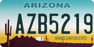 AZ license plate AZB5219