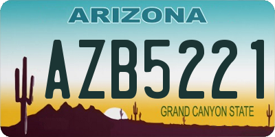 AZ license plate AZB5221