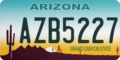 AZ license plate AZB5227