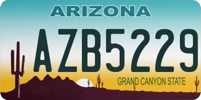 AZ license plate AZB5229