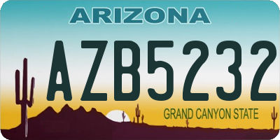AZ license plate AZB5232