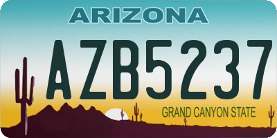 AZ license plate AZB5237