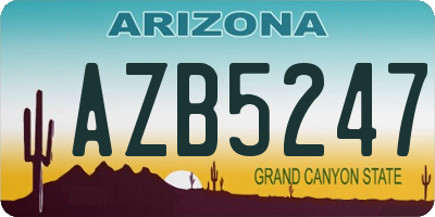 AZ license plate AZB5247