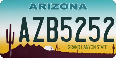 AZ license plate AZB5252