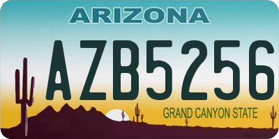 AZ license plate AZB5256