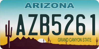 AZ license plate AZB5261