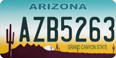 AZ license plate AZB5263