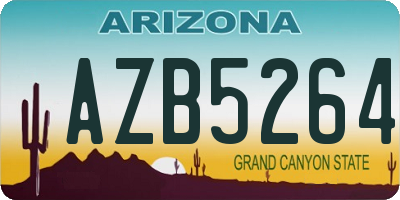 AZ license plate AZB5264