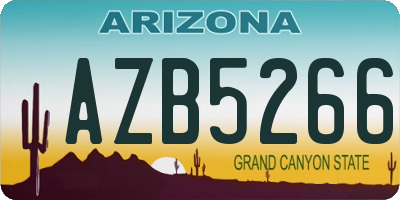 AZ license plate AZB5266