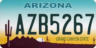 AZ license plate AZB5267