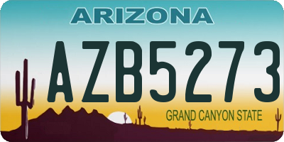 AZ license plate AZB5273