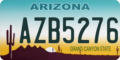 AZ license plate AZB5276