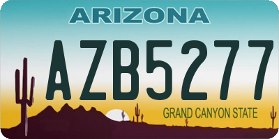 AZ license plate AZB5277