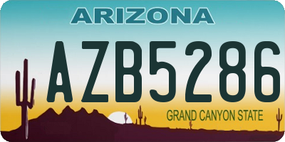 AZ license plate AZB5286