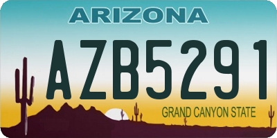 AZ license plate AZB5291