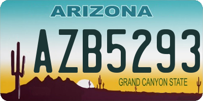AZ license plate AZB5293