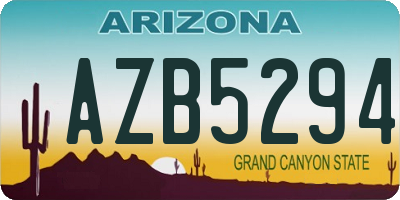 AZ license plate AZB5294