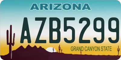 AZ license plate AZB5299