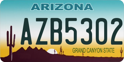 AZ license plate AZB5302