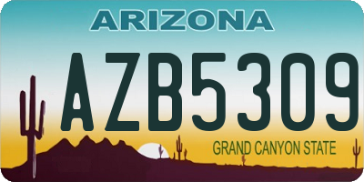 AZ license plate AZB5309