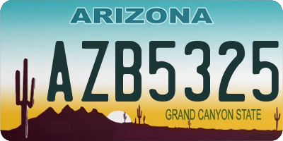AZ license plate AZB5325