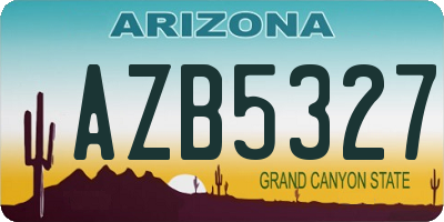 AZ license plate AZB5327