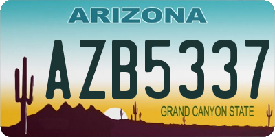 AZ license plate AZB5337