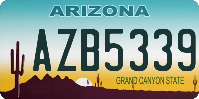 AZ license plate AZB5339