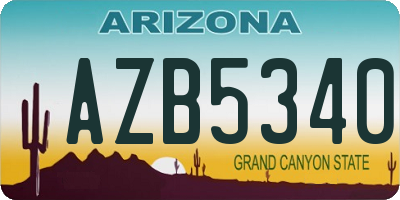 AZ license plate AZB5340