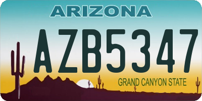 AZ license plate AZB5347
