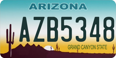 AZ license plate AZB5348