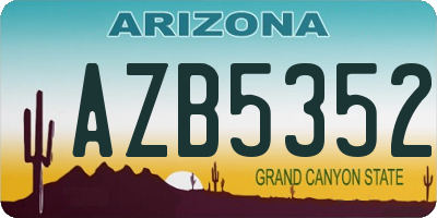 AZ license plate AZB5352