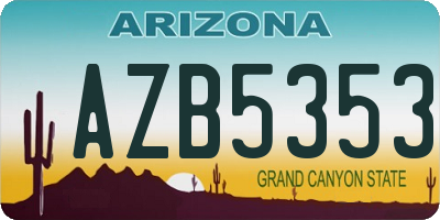 AZ license plate AZB5353