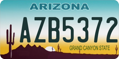 AZ license plate AZB5372