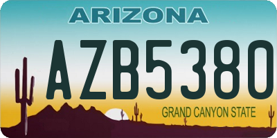 AZ license plate AZB5380