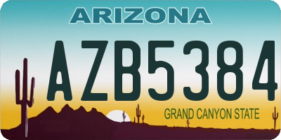 AZ license plate AZB5384